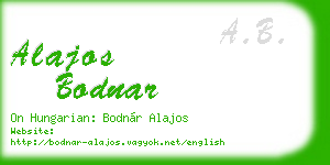 alajos bodnar business card